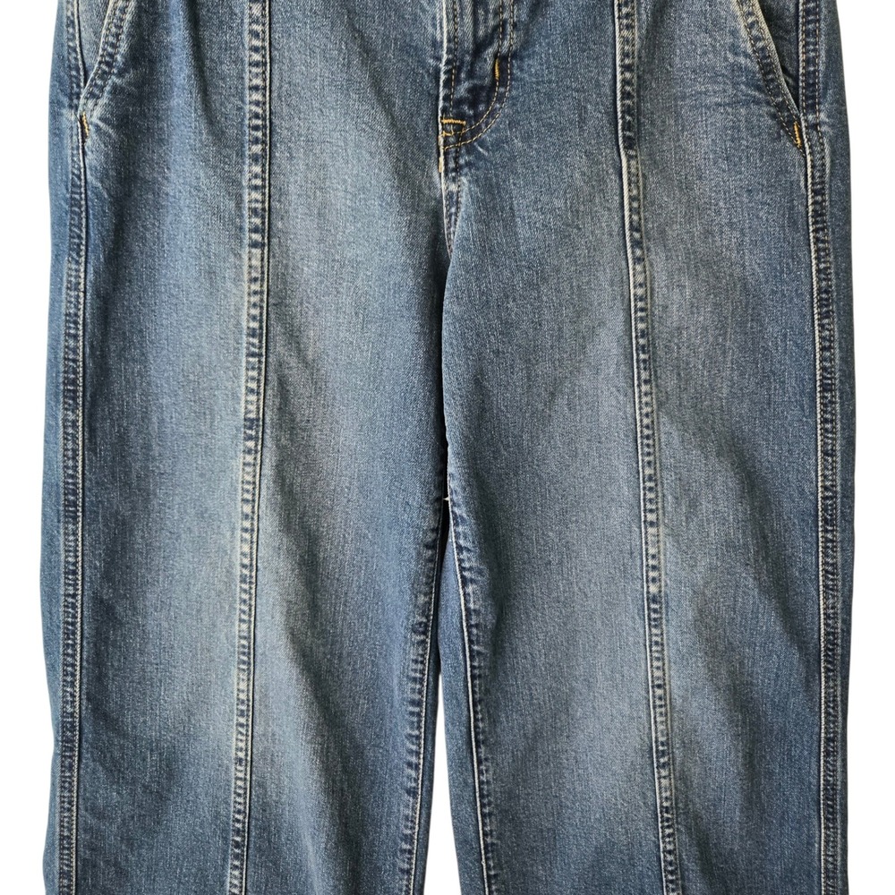 GAP Women's Denim High Rise Wide Leg Crop Dark Wash Seam Jeans 4/27R 733293-00 - Picture 14 of 15